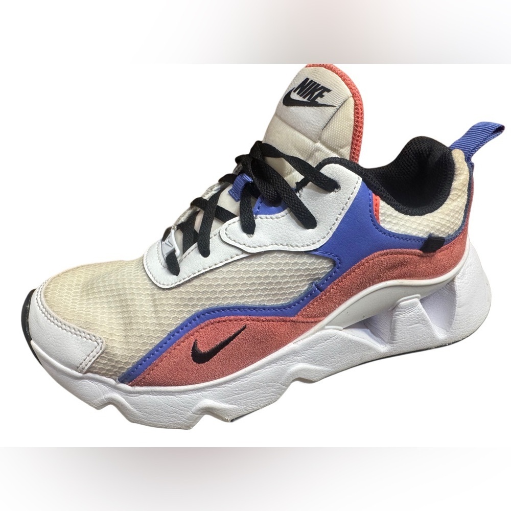 Nike Cream and Blue Sneakers with Chunky Design